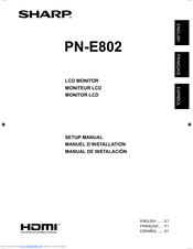Sharp PN-E802 Professional Setup Manual