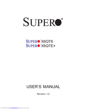 Supermicro X6QT8 User Manual