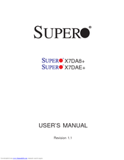 Supermicro X7DA8 Plus User Manual