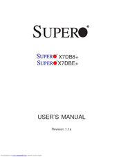 Supermicro X7DBE Plus User Manual