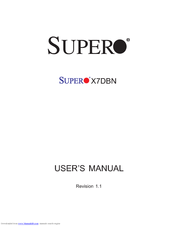 Supermicro Supero X7DBN User Manual