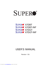 Supermicro X7DBT User Manual