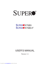 Supero X7SB3-F User Manual