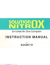Suunto Solution Nitrox User Manual