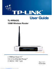 TP Link TL-WR642G - Wireless Router User Manual