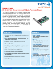 Trendnet TFM-PCIV92 Specifications