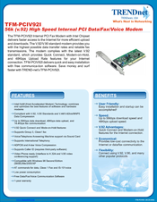 TRENDnet TFM-PCIV92I Specifications
