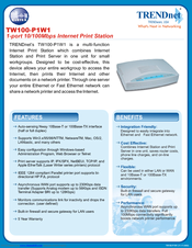 TRENDnet TW100-P1W1 Specifications