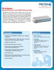 TRENDnet TE-910plus Specifications