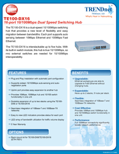TRENDnet TE100-DX16 Specifications