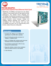 TRENDnet TE100-DX4PCI Specifications