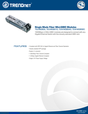 TRENDnet TEG-MGBSX - SFP Transceiver Module Specifications