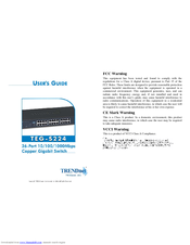 TRENDnet TEG-S224 - DATA SHEETS User Manual
