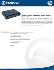 TRENDnet TEG-S8 - Gigabit Switch Specifications