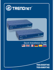 TRENDnet TEG-S80TXE - Copper Gigabit Switch Quick Installation Manual