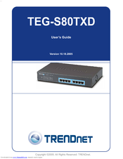 TRENDnet TEG-S80TXD User Manual