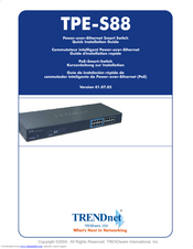 TRENDnet TPE-S88 - Web Smart PoE Switch Quick Installation Manual