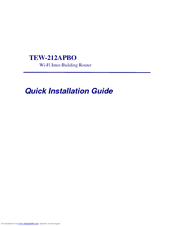 TRENDnet TEW-212APBO Quick Installation Manual