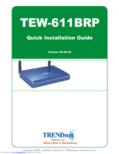 TRENDnet TEW-611BRP Quick Installation Manual