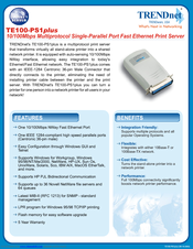 TRENDnet TE100-PS1plus Specifications