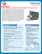 TRENDnet TEG-PCISX Specifications