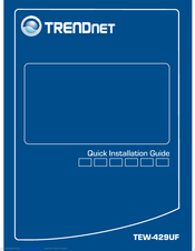 TRENDnet HotFlash TEW-429UF Quick Installation Manual