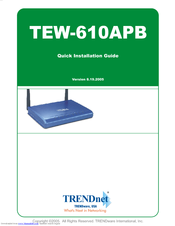 TRENDnet TEW-610APB Quick Installation Manual
