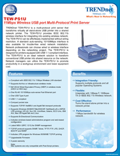 TRENDnet TEW-PS1U Specifications