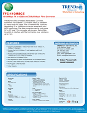 TRENDnet TFC-110MSCE Specifications