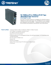 TRENDnet TFC-210MST - Media Converter - External Specifications
