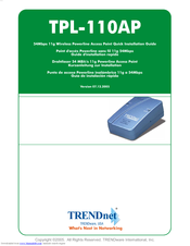 TRENDnet TPL-110AP - 125Mbps 802.11g Wireless Powerline Access Point Quick Installation Manual