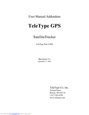 Teletype SatelliteTracker 1405 User Manual Addendum