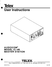 Telex Audiocom IC-4M User Instructions