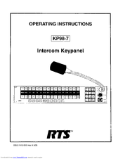 RTS KP-98 Operation Instruction Manual