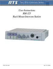 RTS Two-Wire Intercom RM-325 User Instructions