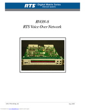 RTS Digital Matrix Intercom RVON-8 User Manual