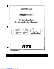 RTS SSA-324 User Manual