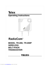 Telex RadioCom TR-200P Operating Instructions Manual