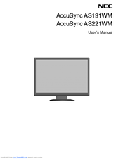 NEC AS221WM - AccuSync - 22