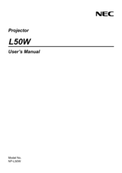 NEC L50W User Manual