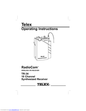 Telex RadioCom TR-34 Operating Instructions Manual