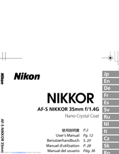 Nikon AF-S DX NIKKOR 35mm f/1.8G User Manual
