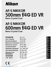 Nikon AF-S VR 500mm f/4G ED / AF-S VR 600mm f/4G ED User Manual