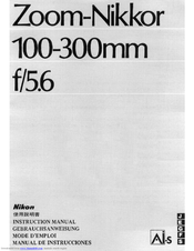 Nikon AI-S Zoom-Nikkor 100-300mm f/5.6 Instruction Manual