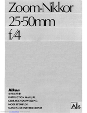 Nikon AI-S Zoom-Nikkor 25-50mm f/4 Instruction Manual