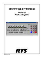 RTS WKP-8/NT Operating Instructions Manual