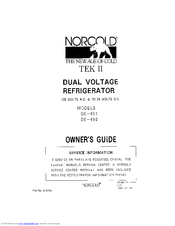 Norcold DE-490 Owner's Manual