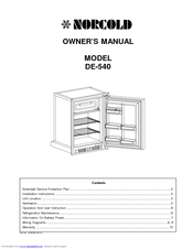 Norcold DE-540 Owner's Manual