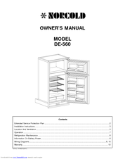 Norcold DE-560 Owner's Manual