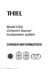 Thiel CS 5i User Manual
